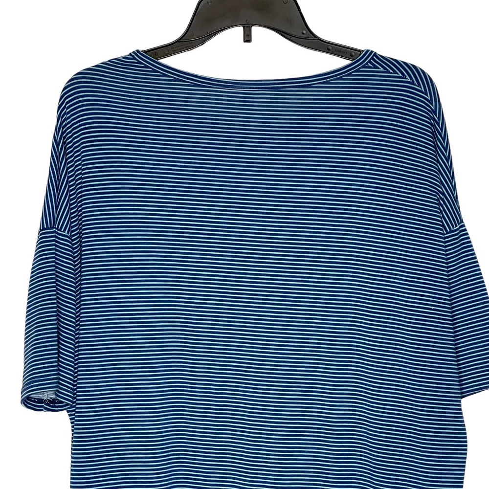 LuLaRoe Tunic Top Size XS Blue White Striped Womens Stretch‎ Blend SS T-Shirt - Picture 8 of 9